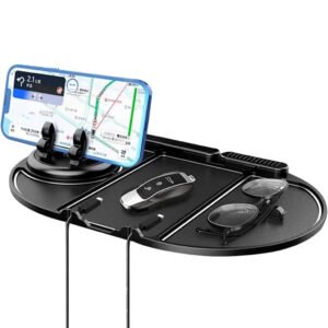 Tapis Antidérapant Multifonction pour Voiture – Support Téléphone et Rangement