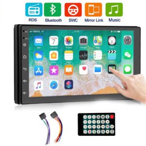 Autoradio Tactile 2 Din 7" avec Bluetooth, Caméra de Recul et Mirror Link
