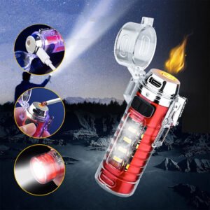 Lampe LED avec briquet électrique USB rechargeable مصباح LED مع ولاعة كهربائية قابلة للشحن عبر USB
