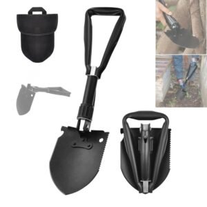 Pelle de Camping Pliante en Acier Carbone – Compacte, Multifonction et Ultra Résistante