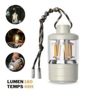 Lanterne LED Rechargeable COB/XPG – 180 Lumens avec USB et Mémoire de Gradation