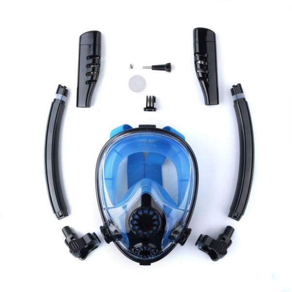 ⁦Masque de Plongée Intégral 180° avec Double Tubes Anti-Buée – قناع غوص احترافي بزاوية رؤية واسعة⁩ - الصورة ⁦4⁩