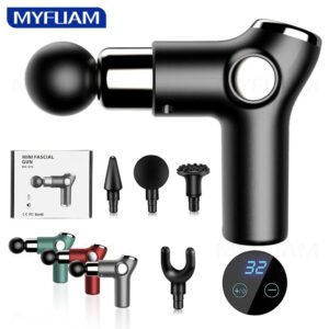 Pistolet de Massage Musculaire – 32 Niveaux de Puissance avec Têtes Interchangeables