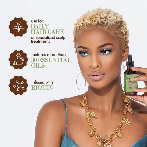 ⁦Huile Fortifiante Cheveux & Cuir Chevelu au Romarin et Menthe – Biotine & 30 Huiles Naturelles⁩ - الصورة ⁦4⁩