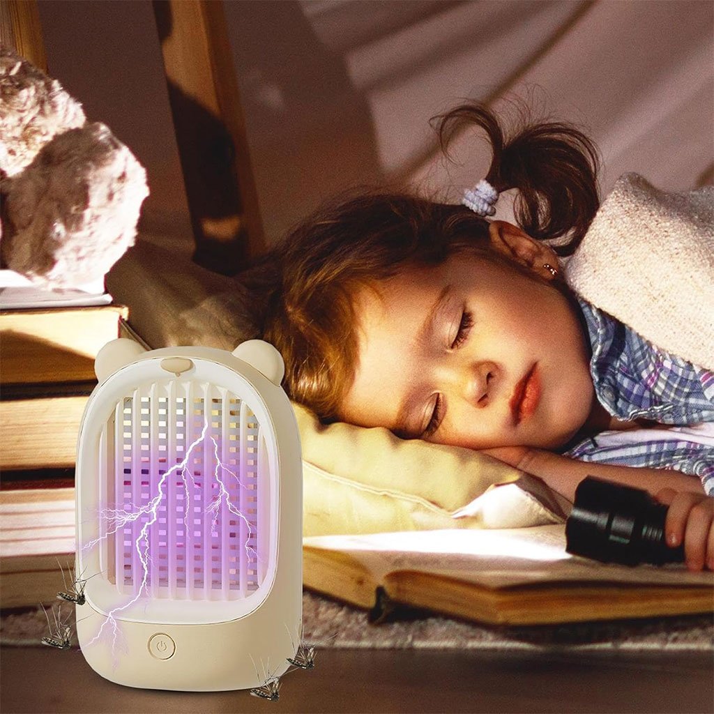 Lampe Anti-Mouches Silencieuse en Forme d’Ours – Rechargeable & Sûre - الصورة 5