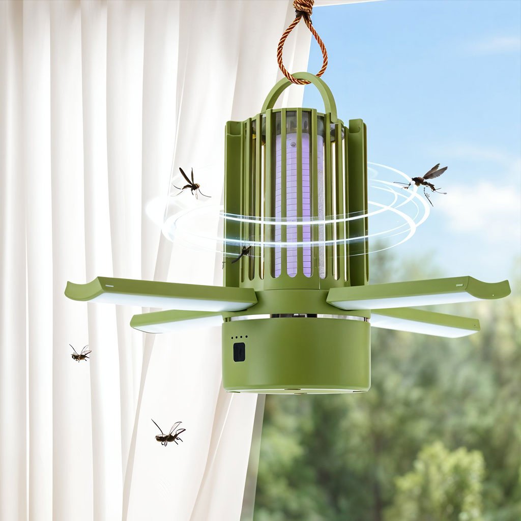 Lampe Anti-Moustique LED Rechargeable – UV Silencieuse Intérieur/Extérieur - الصورة 4