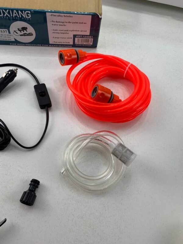 ⁦Kit Nettoyeur Haute Pression 12V Portable – Pompe Auto-Amorçante 130 PSI avec Tuyau 6 m⁩ - الصورة ⁦8⁩