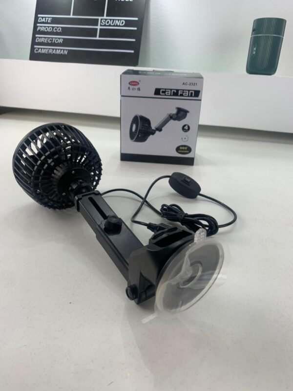 ⁦Ventilateur de Voiture Compact à Ventouse – Rotation 360° et USB⁩ - الصورة ⁦2⁩