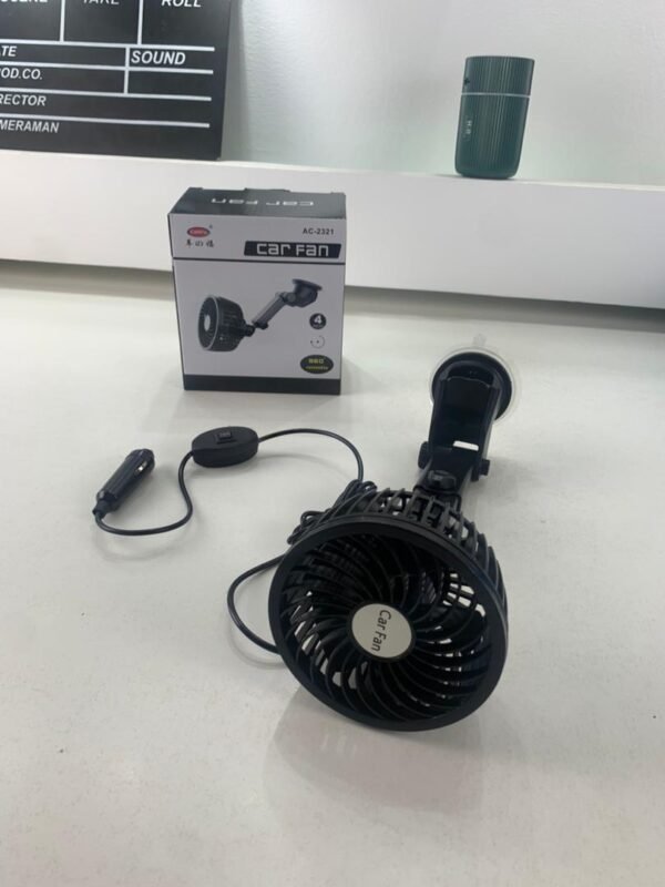 ⁦Ventilateur de Voiture Compact à Ventouse – Rotation 360° et USB⁩ - الصورة ⁦9⁩