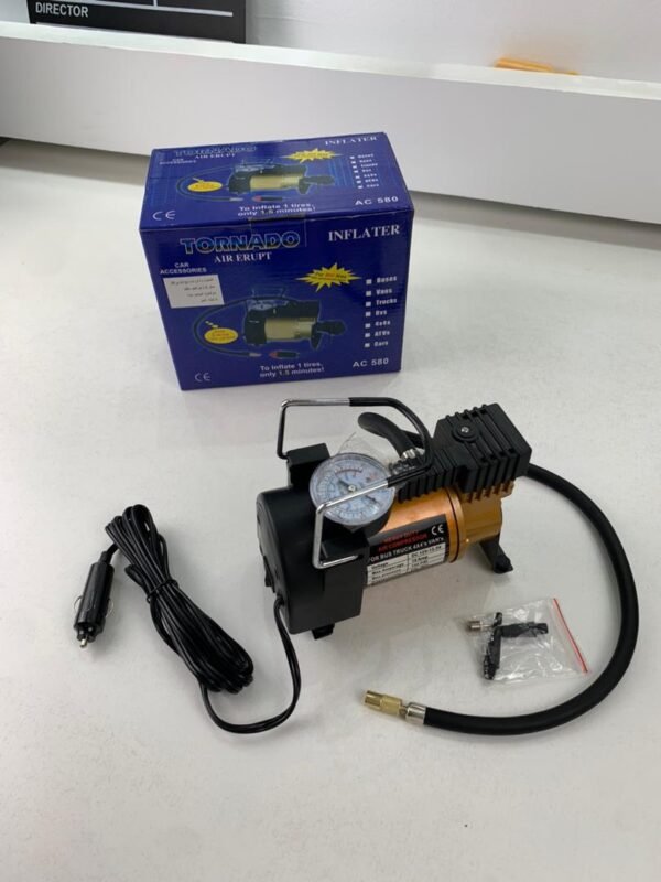 ⁦Compresseur d’Air Portable 150PSI – 12V avec 3 Embouts Polyvalents⁩ - الصورة ⁦3⁩