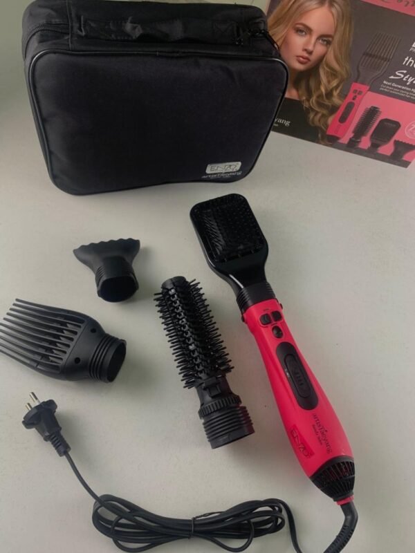 ⁦Brosse Sèche-Cheveux Céramique Ionique 1000W avec Accessoires – Coiffage Pro à Domicile⁩ - الصورة ⁦4⁩