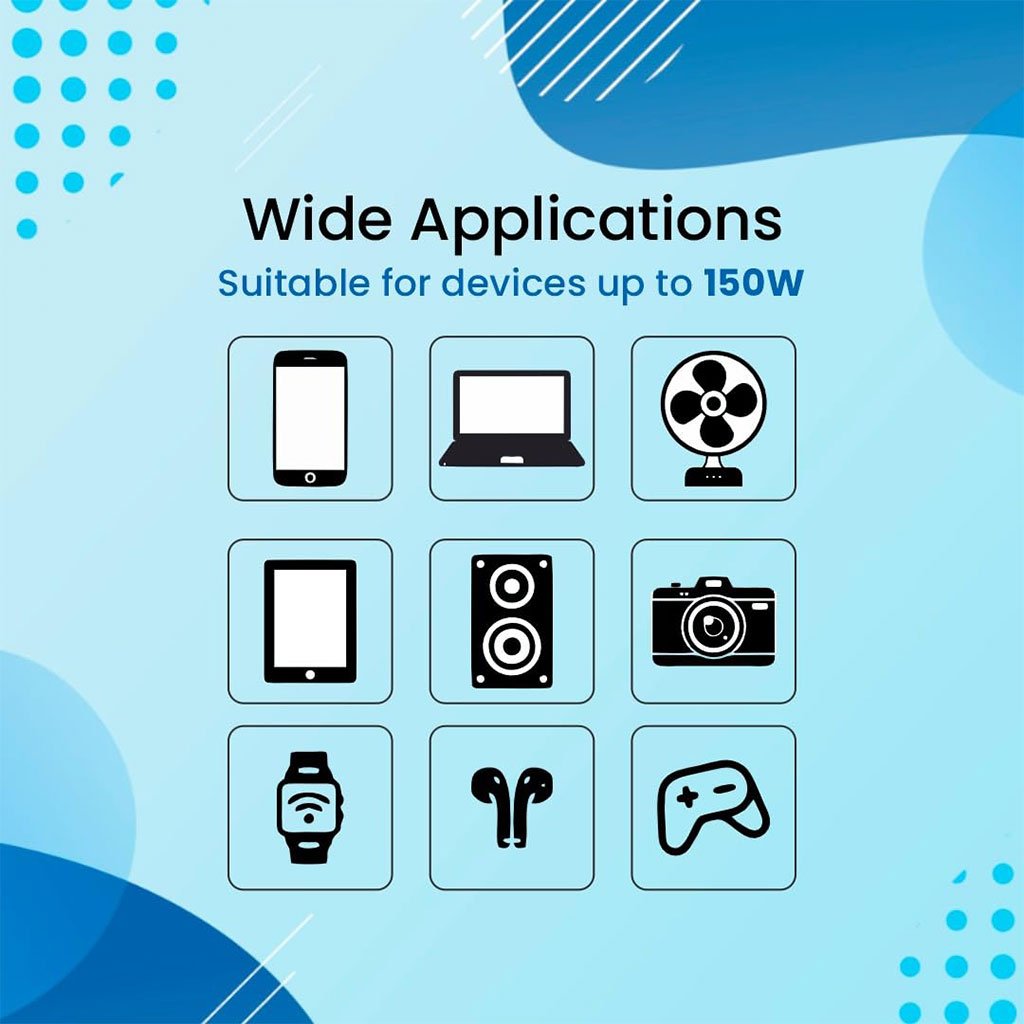 Onduleur Voiture 150W avec 4 Ports USB & Prise Secteur Universelle - الصورة 7