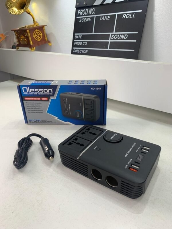 ⁦Onduleur Convertisseur Allume-Cigare Multifonction 200W avec Prises 220V, USB & Type-C – Universel 12/24V⁩ - الصورة ⁦8⁩