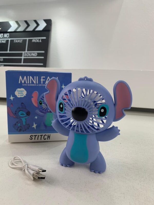 ⁦Mini Ventilateur Portable Stitch – USB & Design Mignon⁩ - الصورة ⁦3⁩