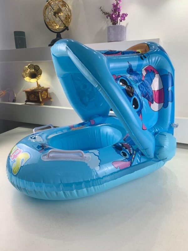 ⁦Bouée Bébé Gonflable avec Toit de Protection Solaire – عوامة سباحة قابلة للنفخ مع مظلة للأطفال⁩ - الصورة ⁦4⁩