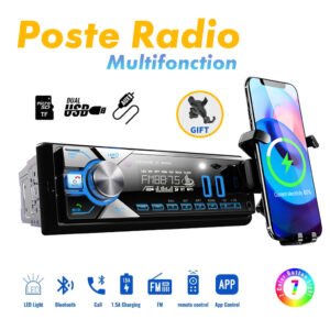 Autoradio Bluetooth FM 12V – Écran LCD – USB/TF – 60W