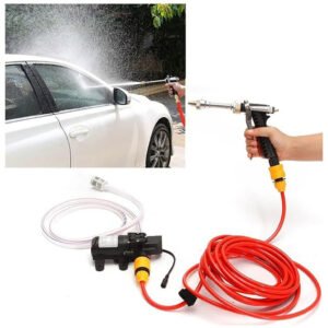 Kit Nettoyeur Haute Pression 12V Portable – Pompe Auto-Amorçante 130 PSI avec Tuyau 6 m