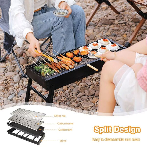 ⁦Barbecue Pliant en Acier Inoxydable – Portable et Pratique شواية فحم قابلة للطي ومصنوعة من الستانلس ستيل⁩ - الصورة ⁦11⁩