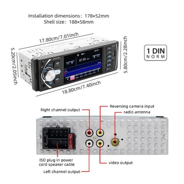 ⁦Autoradio Multimédia 4.1" avec Bluetooth et Support Caméra de Recul⁩ - الصورة ⁦11⁩