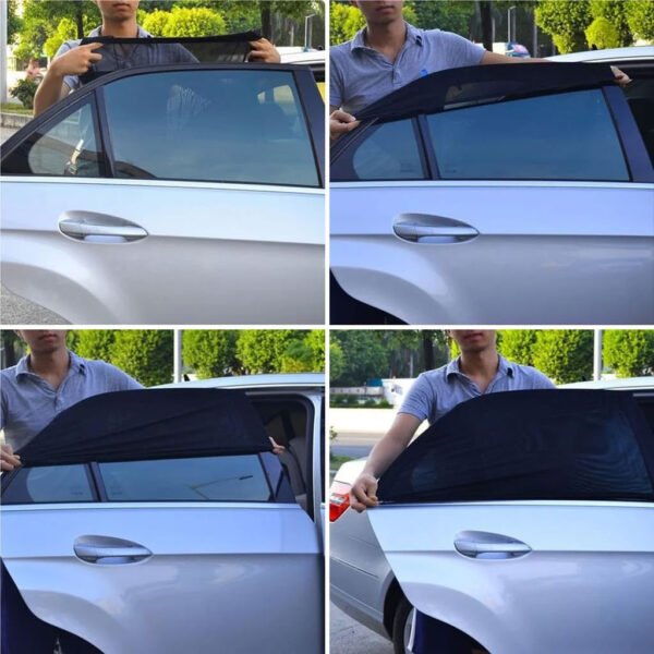 ⁦Pare-Soleil Latéral Voiture en Maille Nylon – Protection Double Couche⁩ - الصورة ⁦7⁩