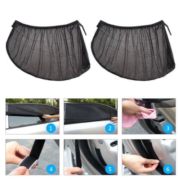 ⁦Pare-Soleil Latéral Voiture en Maille Nylon – Protection Double Couche⁩ - الصورة ⁦2⁩