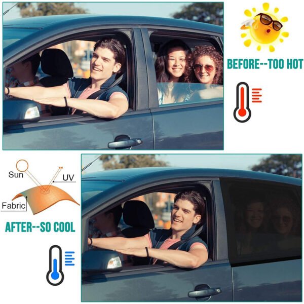 ⁦Pare-Soleil Latéral Voiture en Maille Nylon – Protection Double Couche⁩ - الصورة ⁦8⁩