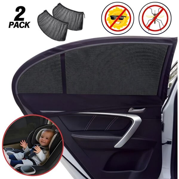 ⁦Pare-Soleil Latéral Voiture en Maille Nylon – Protection Double Couche⁩ - الصورة ⁦4⁩