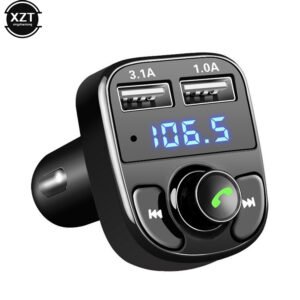 Transmetteur FM Bluetooth Voiture – Double USB, Appels Mains Libres, Charge Rapide