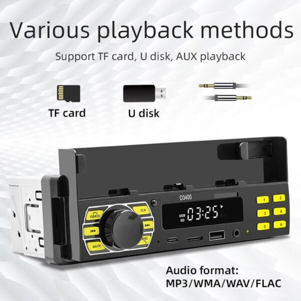 ⁦Autoradio Bluetooth LED Multicolore – Appels Mains Libres & Son Haute Qualité⁩ - الصورة ⁦6⁩