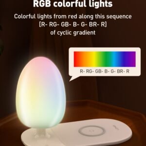 Chargeur Sans Fil 15W avec Lampe LED Intégrée – Modèle Y3, USB-C