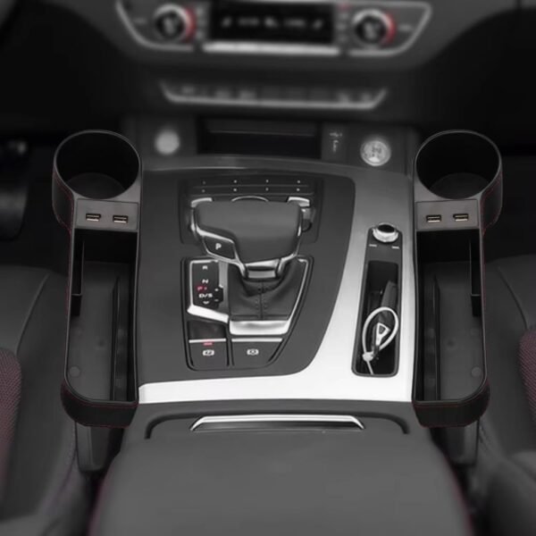 ⁦Organiseur Latéral de Siège avec Chargeur USB et Porte-Gobelet⁩ - الصورة ⁦5⁩