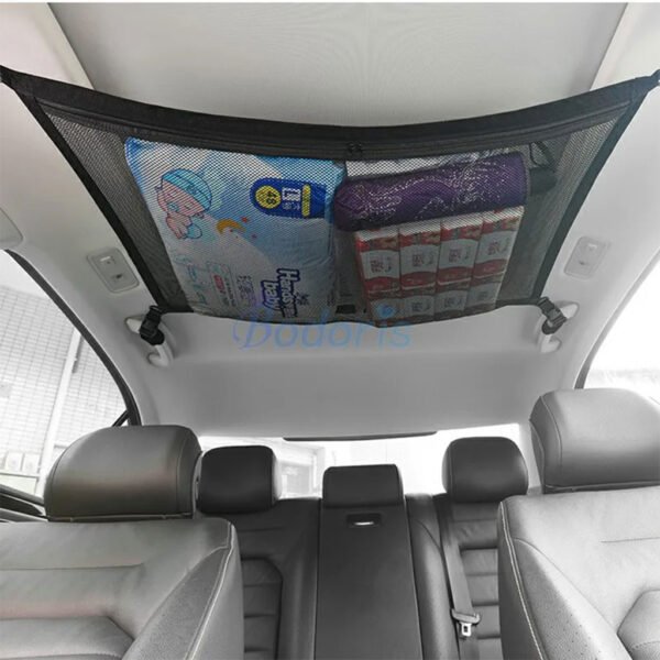 ⁦Filet de Rangement de Plafond pour Voiture – 90 x 64 cm⁩ - الصورة ⁦3⁩