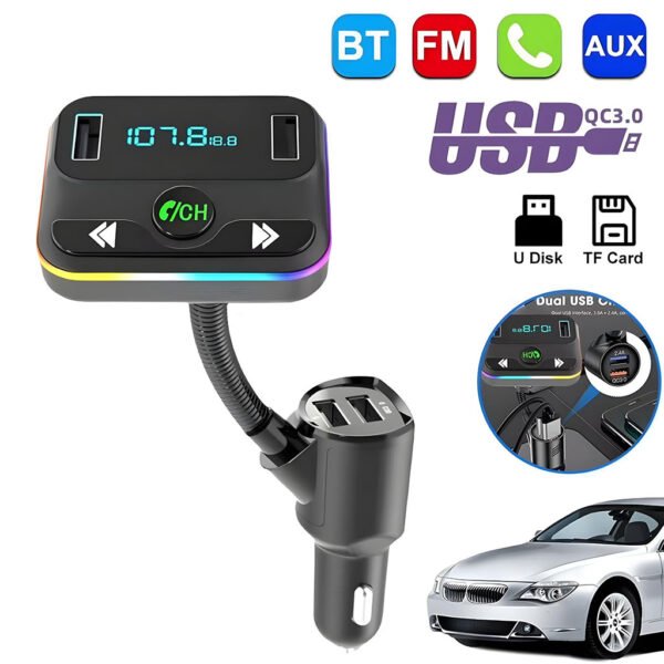 Transmetteur FM Bluetooth avec Lecteur MP3 et Chargeur USB