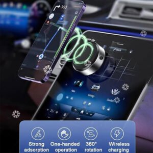 Support Téléphone Magnétique 360° avec Ventouse – 32 Aimants Ultra Puissants