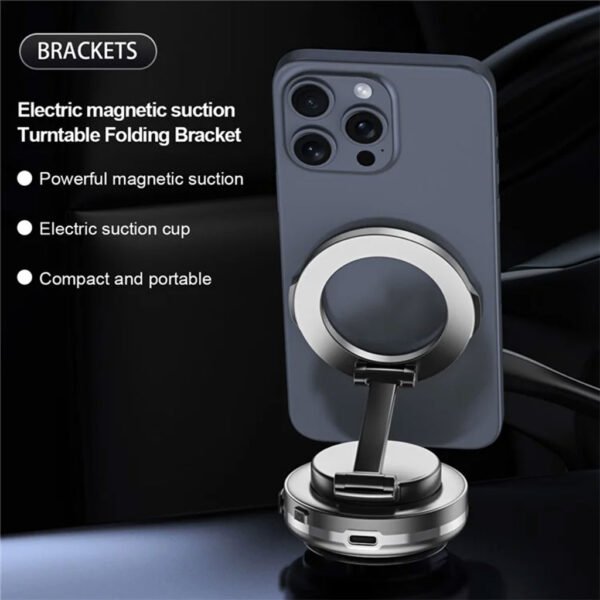 ⁦Support Magnétique Pliable avec Ventouse Puissante – Réglable & Portable⁩ - الصورة ⁦2⁩