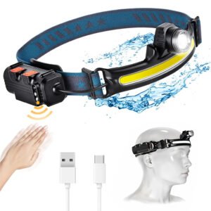 Lampe Frontale Rechargeable 2600mAh avec Capteur de Mouvement – مصباح رأس قابل للشحن ومستشعر حركة