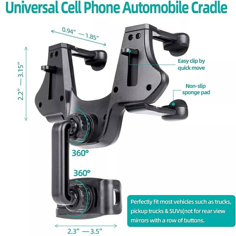 Support Téléphone Rétroviseur Voiture – Réglable et Stable, Utilisation Sécurisée - الصورة 6