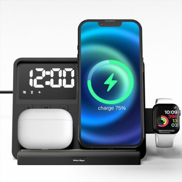 ⁦Chargeur Sans Fil Magnétique 5 en 1 Pliable – Apple Watch, iPhone, AirPods⁩ - الصورة ⁦3⁩