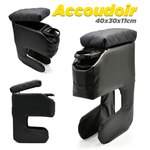 Accoudoir Voiture avec Rangement et Porte-Gobelets – Confort Premium