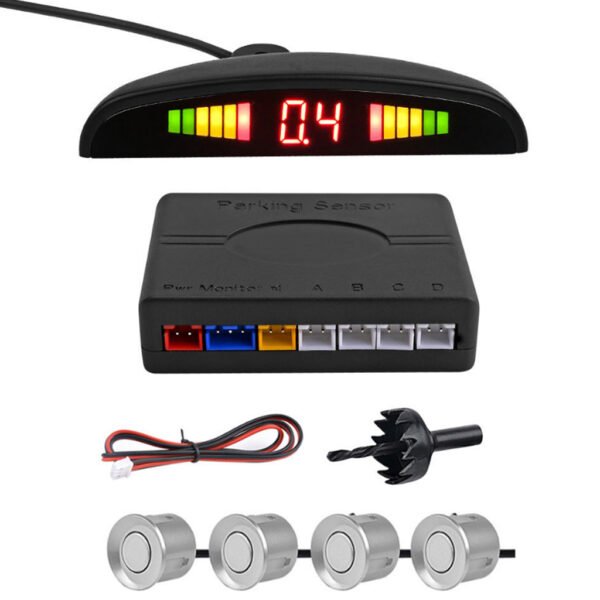 ⁦Kit de Capteurs de Stationnement avec Écran LED Sans Fil – 4 Capteurs, Alerte Sonore et Visuelle⁩ - الصورة ⁦4⁩