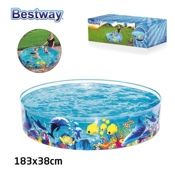Piscine Rigide Aquarium 183x38 cm Bestway Enfants – مسبح صيفي صلب برسومات الأسماك للأطفال