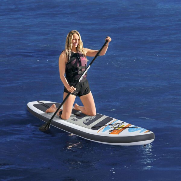 ⁦Bestway Hydro-Force White Cap Paddle gonflable Avec Pompe À Main Et Sac À Dos⁩ - الصورة ⁦4⁩