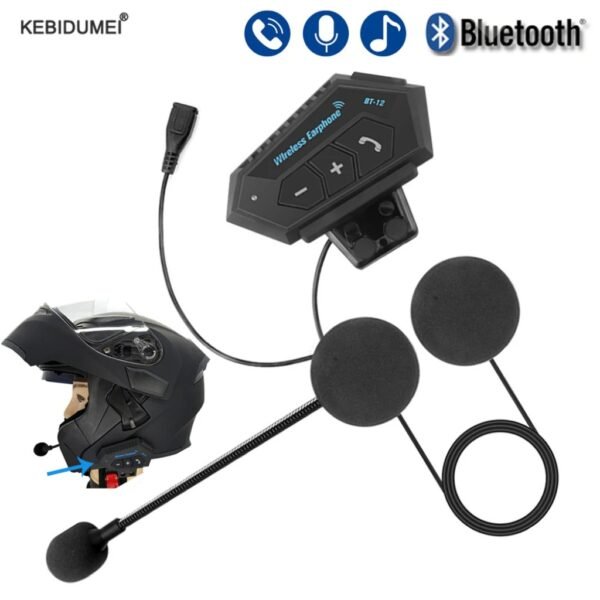 ⁦Casque Moto Bluetooth V4.2 – Mains Libres & Musique⁩ - الصورة ⁦2⁩