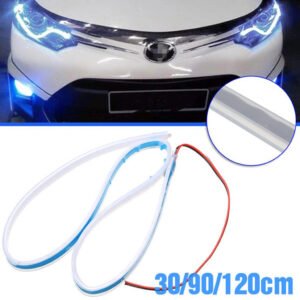 Bande LED Clignotante pour Phares – 2 Pièces 60 cm, Blanc & Orange
