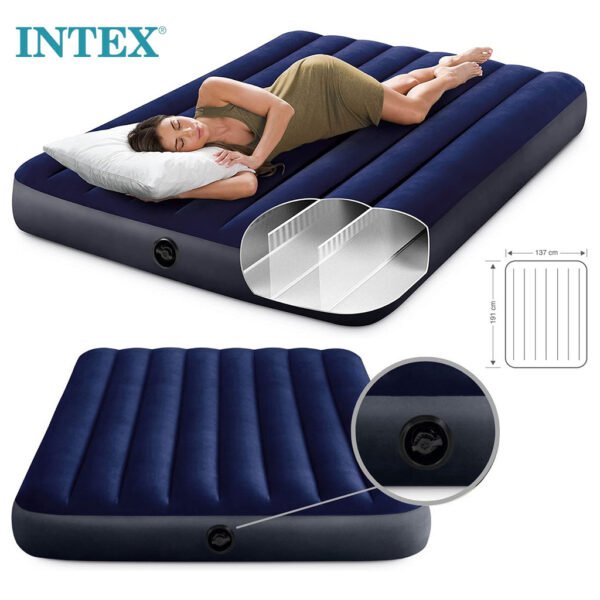 ⁦Matelas Gonflable Intex Dura-Beam 64758E – Technologie Fiber-Tech, Grand Format pour 2 Personnes فرشة هوائية من إنتكس بتقنية Fiber-Tech – موديل 64758E، حجم كبير لشخصين⁩ - الصورة ⁦2⁩