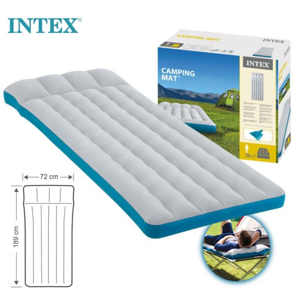 Matelas Gonflable de Camping Intex 67998 – 72 x 189 x 20 cm, Léger et Compact pour l’Aventure en Plein Air فرشة تخييم قابلة للنفخ من إنتكس – 72×189×20 سم، خفيفة ومثالية للرحلات