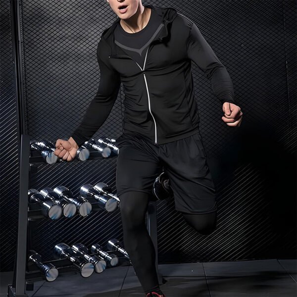 ⁦Ensemble Sport 4 en 1 Homme – Léger, Séchage Rapide, Compression et Confort⁩ - الصورة ⁦4⁩