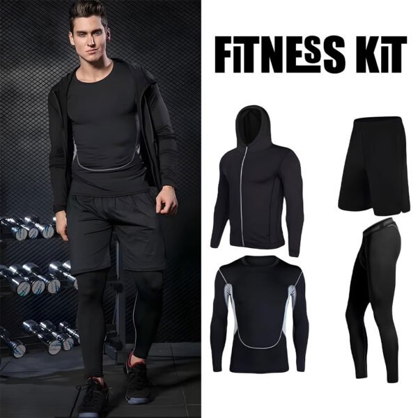 ⁦Ensemble Sport 4 en 1 Homme – Léger, Séchage Rapide, Compression et Confort⁩ - الصورة ⁦7⁩