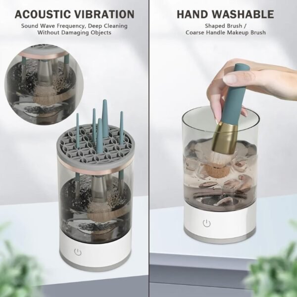 ⁦Nettoyeur Automatique pour Pinceaux de Maquillage – Nettoyage et Séchage en 30s⁩ - الصورة ⁦2⁩