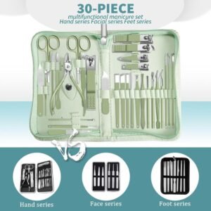 Kit Manucure 30 Pièces en Acier Inoxydable – Étui Luxe et Soin Complet